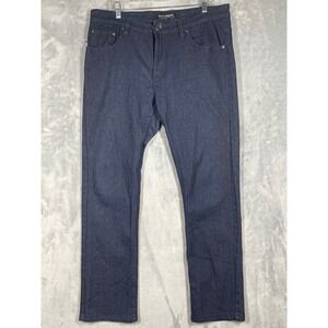 Victorious Premium Jeans Mens 36x32 Dark Indigo Blue Straight Leg Stretch Denim